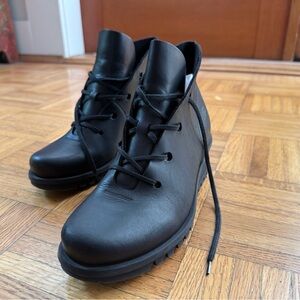 Elegant Black Lace-Up Women's Boots